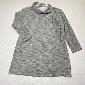 J.Jill Pure Jill Tunic Sweater Top Dress MP Gray Cowl Neck Pockets 3/4 Sleeve